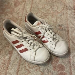 Adidas Cloudfoam Casual White and Blush Sneakers